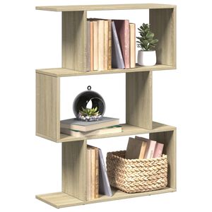 vidaXL Pregrada s knjižno omaro 3-nadstropna sonoma hrast 70x24x97 cm
