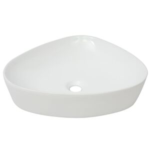 vidaXL Umivalnik Trikoten Bela Keramika 50,5x41x12 cm
