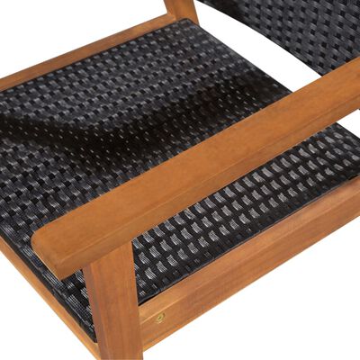 vidaXL Zunanji stoli 2 kosa poli ratan črne in rjave barve