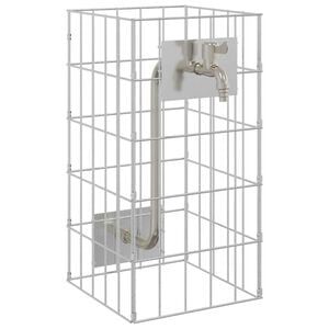 vidaXL Gabionska pipa srebrna 26 x 25 x 50 cm Nerjaveče jeklo