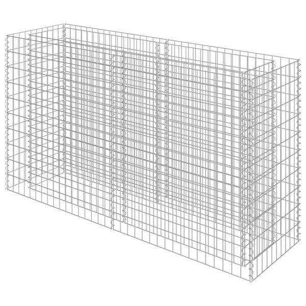 vidaXL Visoka greda gabion pocinkano jeklo 180x50x100 cm