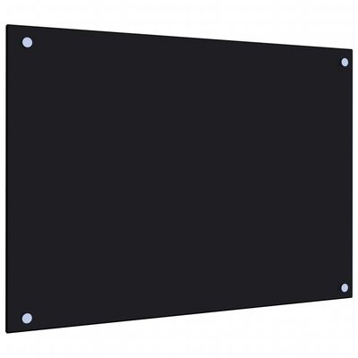 vidaXL Kuhinjska zaščitna obloga črna 70x50 cm kaljeno steklo