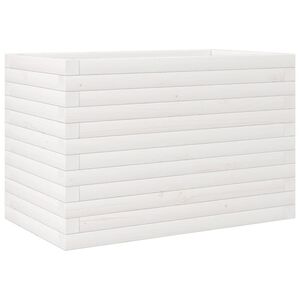 vidaXL Vrtno cvetlično korito belo 70x40x45,5 cm trdna borovina