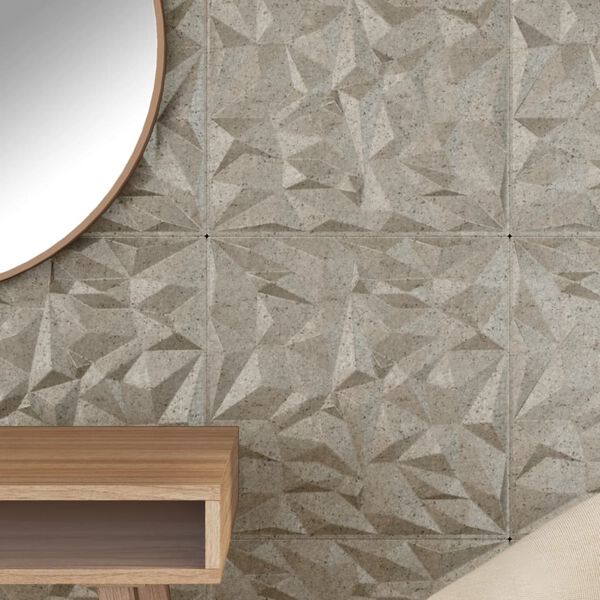 vidaXL Stenski paneli 12 kosov beton 50x50 cm XPS 3 m² ametist