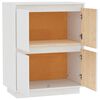vidaXL Komoda bela 60x34x75 cm trdna borovina