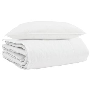 vidaXL Zimska posteljnina z blazino 2 pcs Bela Perje