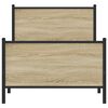 vidaXL Kovinski posteljni okvir brez vzmetnice sonoma hrast 90x190 cm