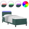 vidaXL LED Box Spring Postelja Temno zelena 80 x 200 cm Žamet
