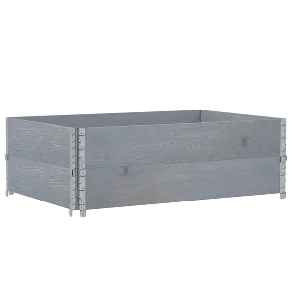 vidaXL Paletni okvirji 2 kosa sivi 120x80 cm trdna borovina