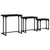 vidaXL Gnezdeča Kavna Miza 3 pcs Črni hrast 50,5 x 35 x 53 cm