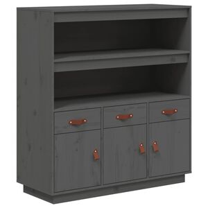 vidaXL Visoka omara siva 100x40x108,5 cm trdna borovina