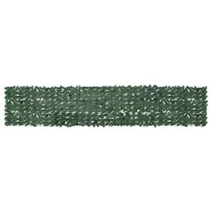 vidaXL Balkonsko platno s temno zelenim listjem 400x75 cm