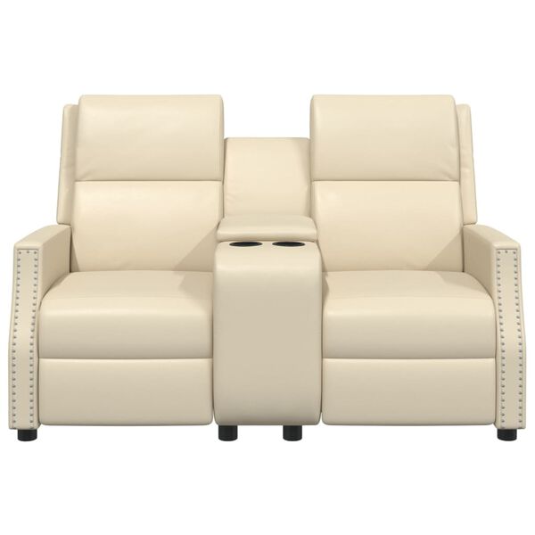 vidaXL Masažni dvosed krem umetno usnje