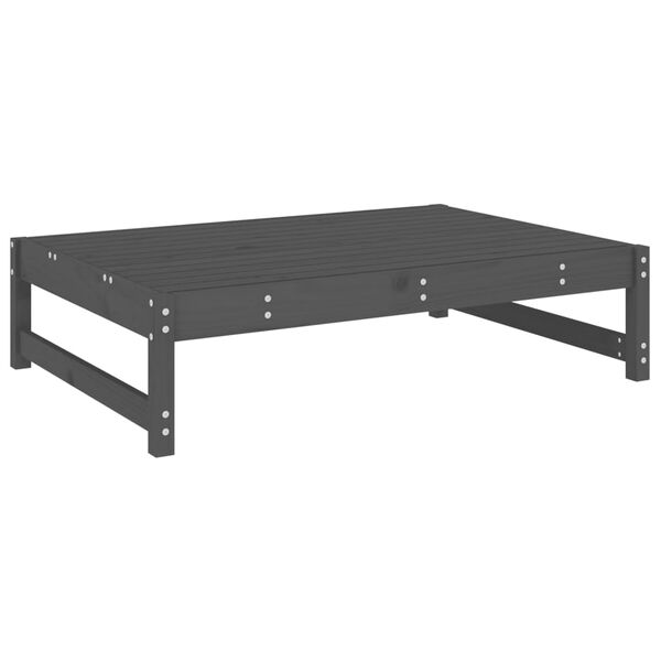 vidaXL Vrtni stolček za noge siv 120x80 cm trdna borovina