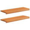vidaXL Stopnice 2 kos 80 x 25 x 2 cm Svetlo rjava Trda bukovina