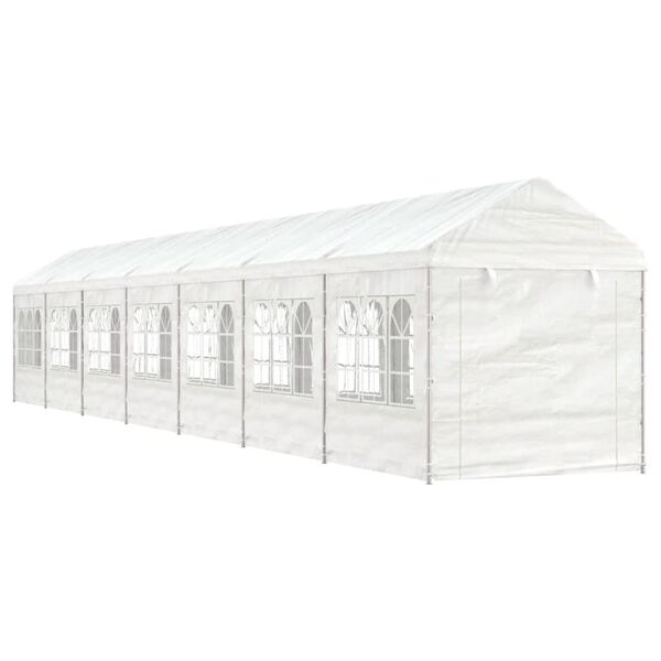 vidaXL Paviljon s streho bel 15,61x2,28x2,69 m polietilen