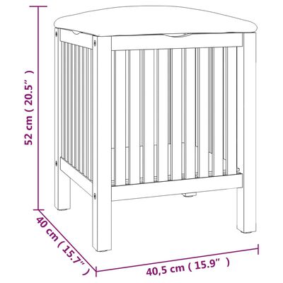 vidaXL Kopalniški stolček 40,5x40x52 cm trdna orehovina