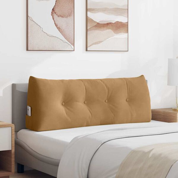 vidaXL Poglavni vzglavnik Rjava 120 x 24 x 50 cm Žamet