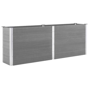 vidaXL Visoka greda 250x50x91 cm WPC siva