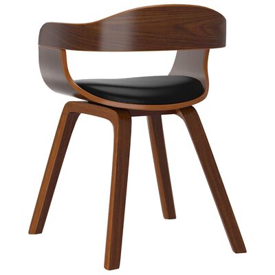 vidaXL Jedilni stol 6 kosov črn ukrivljen les in umetno usnje