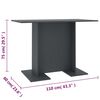 vidaXL Jedilna miza siva 110x60x75 cm iverna plo&scaron;ča