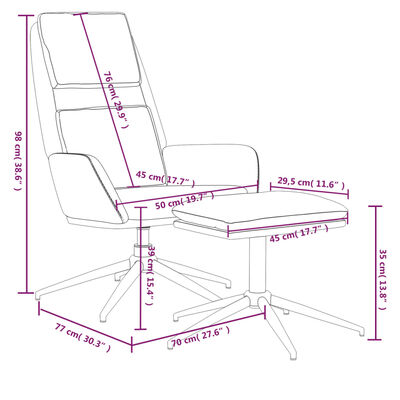 vidaXL Stol za sproščanje s stolčkom krem tkanina iz mikrovlaken