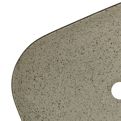 vidaXL Umivalnik siv in črn pravokoten 48x37,5x13,5 cm keramika