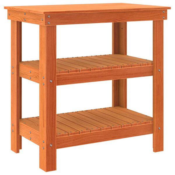 vidaXL Delovna miza Voskast rjav 78,5 x 50 x 80 cm Masivno borovo les