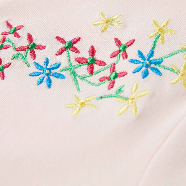 Otroška majica s kratkimi rokavi nežno roza 92