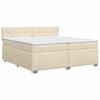 vidaXL Postelja boxspring z vzmetnico Krem 200 x 200 cm Blago