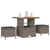 vidaXL Komplet za jedilnico v vrtu Siva Poly ratan