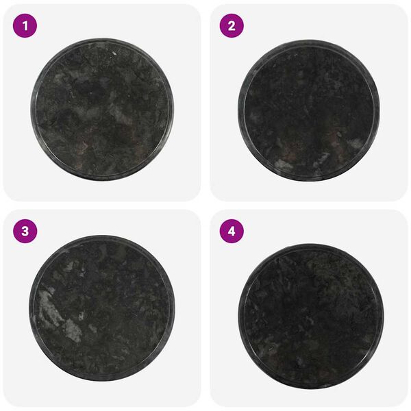 vidaXL Mizna plo&scaron;ča črna &Oslash; 40x2,5 cm marmor