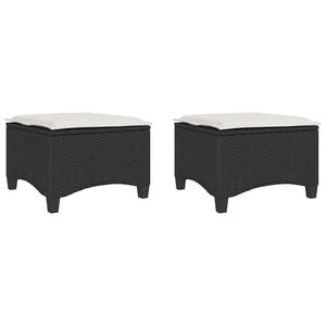 vidaXL Vrtni stoli z blazinami 2 kosa črni 55x55x36 cm poli ratan