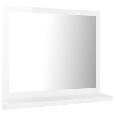 vidaXL Kopalniško ogledalo visok sijaj belo 40x10,5x37 cm iverna pl.