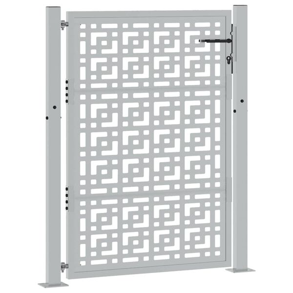 vidaXL Vrtna vrata 100x125 cm odporna jeklena križna oblika