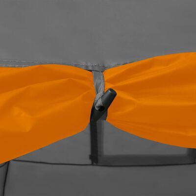 vidaXL Šotor za kampiranje iglu 650x240x190cm za 8 oseb siv in oranžen