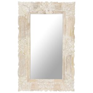 vidaXL Ogledalo belo 80x50 cm trden mangov les