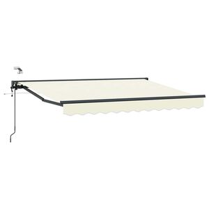 vidaXL Električni zložljiv senčnik krema 2,5 x 2 m