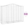 vidaXL Obokane gabion košare 18kosi 200x50x140/160 cm pocinkano železo