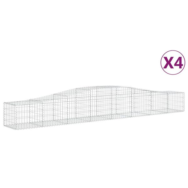 vidaXL Obokane gabion košare 4 kosi 400x50x40/60 cm pocinkano železo