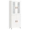 vidaXL Visoka komoda visok sijaj bela 69,5x34x180 cm inženirski les