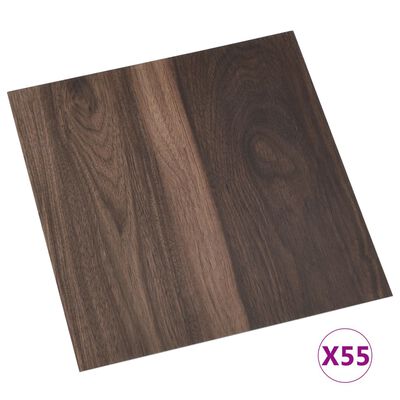 vidaXL Samolepilne talne plošče 55 kosov PVC 5,11 m² temno rjave
