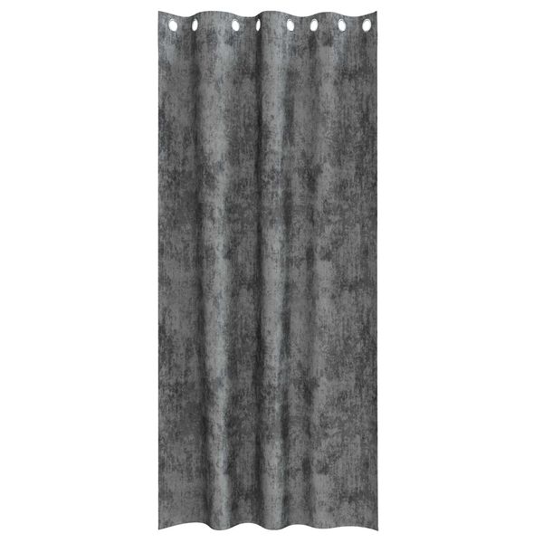 vidaXL Velvete zavese z zavesami 2 pcs Siva 260 x 140 cm Žamet