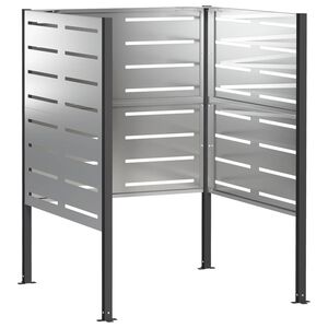 vidaXL Zaslon za smetnjak 85 x 85 x 113 cm Pocinkano jeklo Srebrna