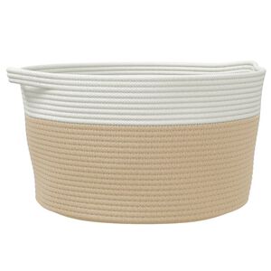 vidaXL Ko&scaron;ara za shranjevanje bež in bela &Oslash;40x25 cm bombaž