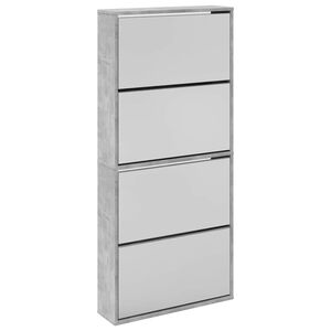 vidaXL Omarica za čevlje z ogledalom 4-nadstropna 63x17x134 cm