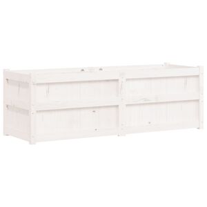 vidaXL Vrtno cvetlično korito belo 150x50x50 cm trdna borovina