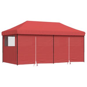 vidaXL Zložljivi pop-up &scaron;otor za zabave 4 stranice bordo