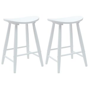 vidaXL Jedilni stoli 2 kos Masivno gumovo les Bela 46 x 37 x 63 cm