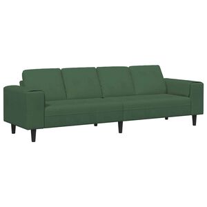 vidaXL Kavč Temno zelena 250 x 77 x 76 cm Žametna tkanina
